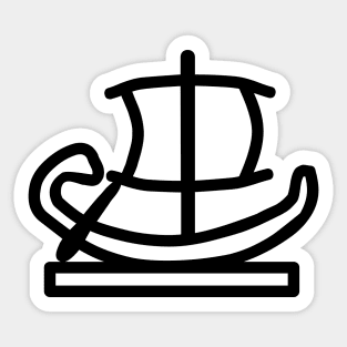 Egyptian Hieroglyphs Ship under Sail Sticker